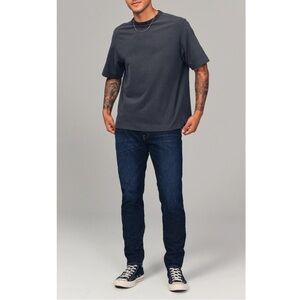 Abercrombie & Fitch Men's Athletic Skinny Stretch Jeans Dark Indigo